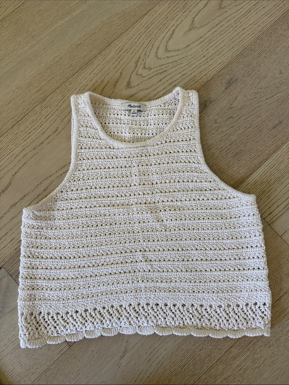 Madewell Cream Crochet Knit Tank